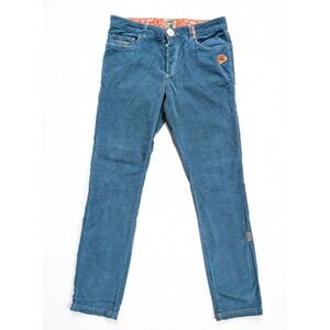 ABK‎ Urban Yoda Velvet Pants Mens Large Blue Corduroy Outdoors Petrol Marine